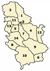 Eparhije u Srbiji mapa, mapa eparhija u Srbiji