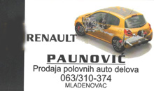 CAR PARTS RENAULT PAUNOVIC Mladenovac