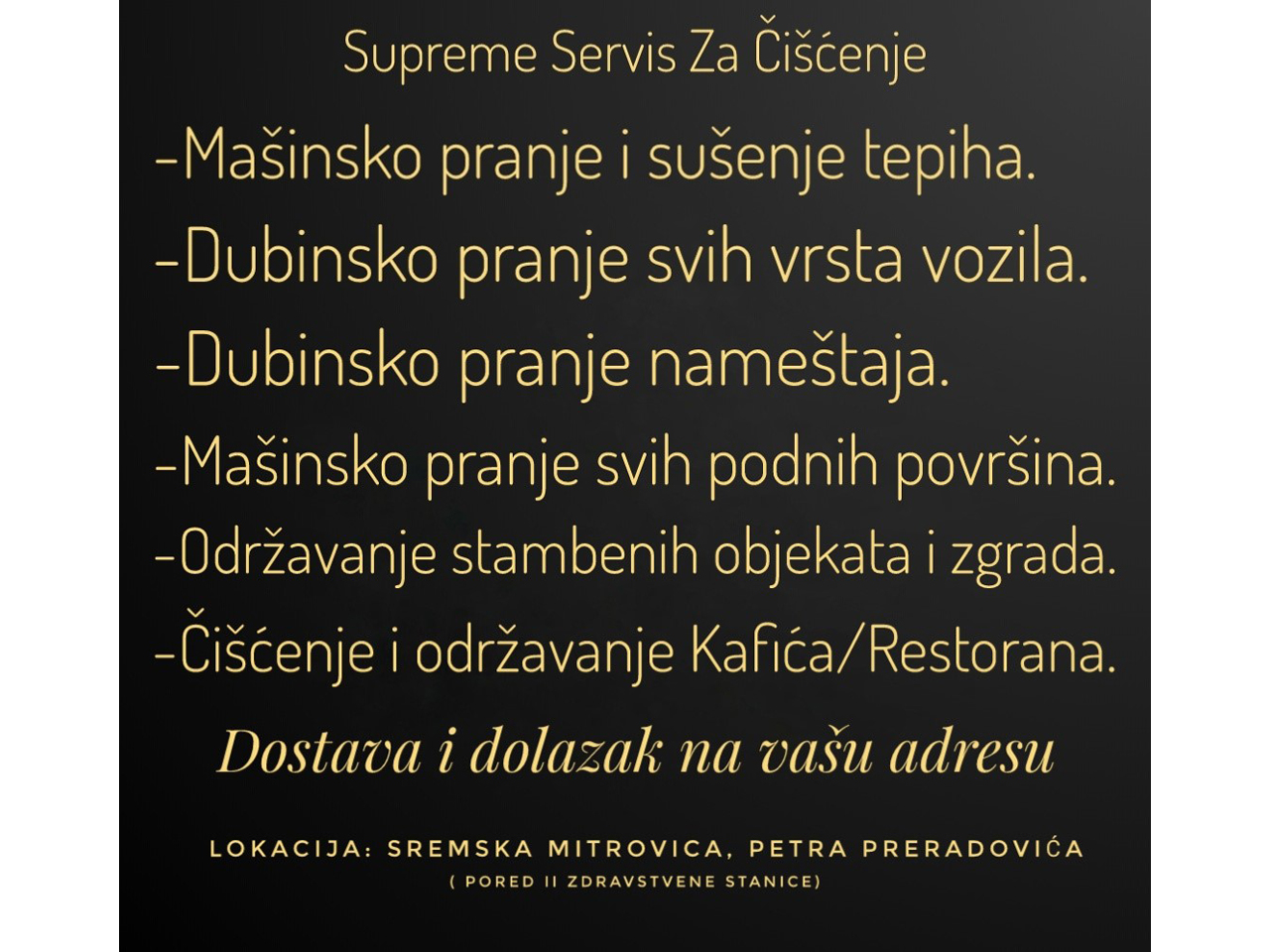 SUPREME SERVIS ZA ČIŠĆENJE Tepih servisi Sremska Mitrovica - Slika 2