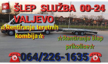 TOWING SERVICE AND RENTAL OF TRAILERS AND VANS Valjevo